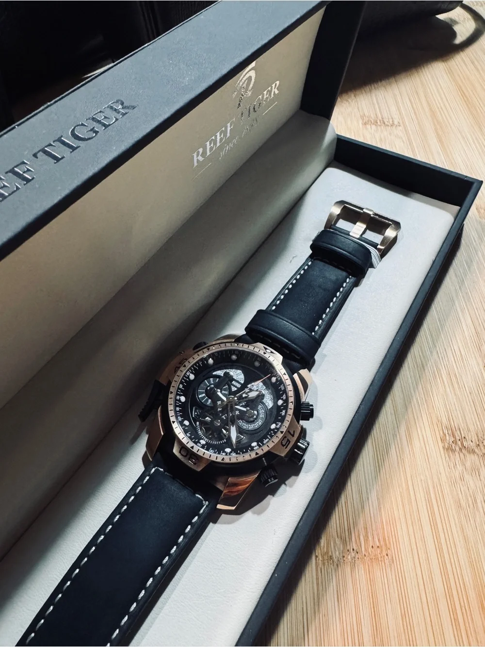 Luxury Genuine leather Business Bag set + watch